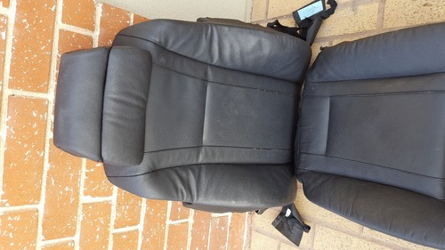BMW 745I 750I 760I E65 E66 FRT SEAT KIT SET BLACK LEATHER UPHOLSTERY 02-06 NEW - Picture 2 of 5