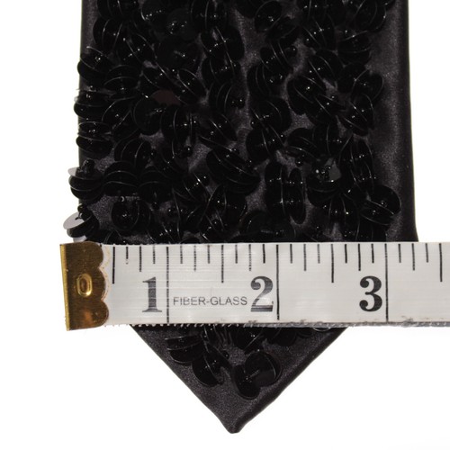 Italo Ferretti NWT Sequin Neck Tie in Solid Black 100% Silk Made in Italy - Bild 6 von 10