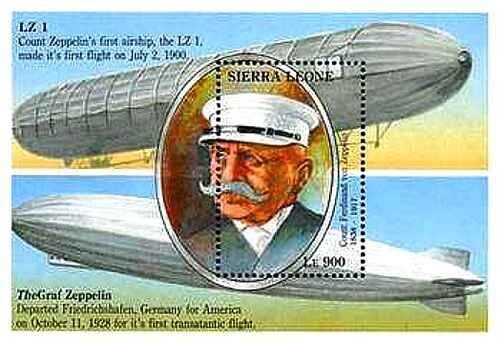 Timbre Aviation Dirigeables Zeppelin Sierra Leone BF207 ** (64248DJ) - Picture 1 of 1