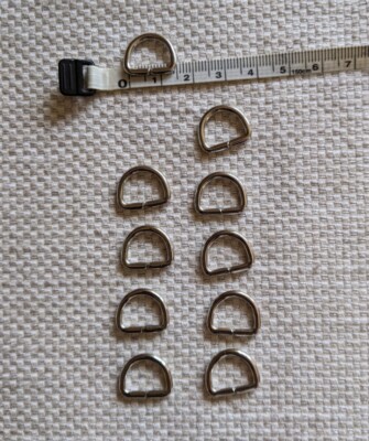 10 St. D-Ringe B x H16 x 13 mm, Stahl vernickelt, D-Ring, Hundehalsband, Taschen