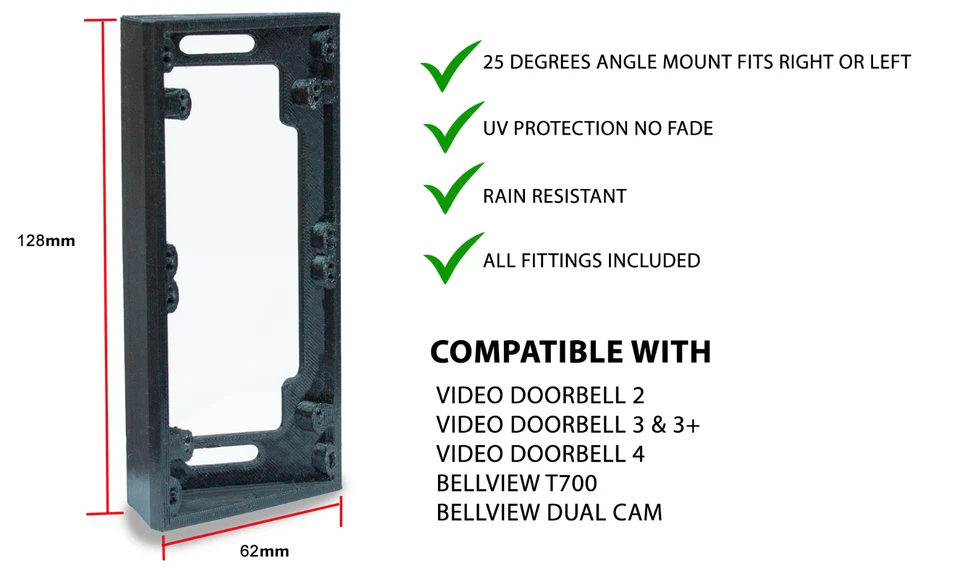 Ring 25° Winkel Halterung für Ring 1., 2. Gen, Türklingel 2, 3, 3+, 4 - Bild 4 von 4