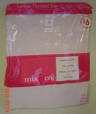 THERMAL Knit Top Or Pant Bottom WOMEN Pink White Floral SM MED LG XL Mix & Co NW