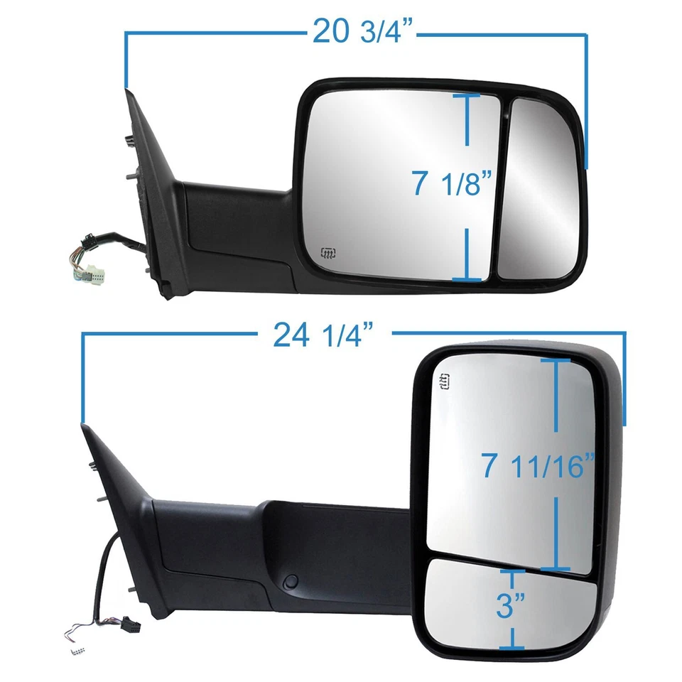 2010 2011 2012 DODGE RAM 2500 SINAL DE CALOR DE ENERGIA ESPELHO DE REBOQUE PASSAGEIRO/LADO DIREITO - Imagem 3 de 3