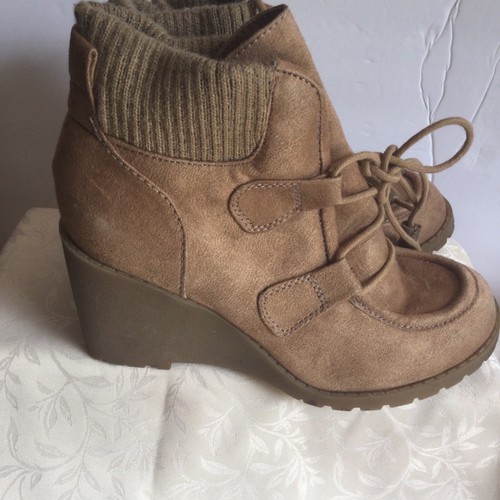Jellypop casual womens ankle boots color brown size 8.5m lace up new | eBay