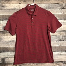 Vineyard Vines Mens Performance Polo Shirt Medium Red Striped Classic Preppy