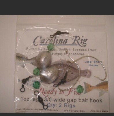 20 Carolina rigs 10x 1/2oz egg 10x 1oz with 2/0 circle hooks live