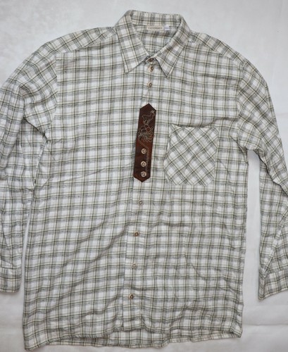MEN'S COUNTRY HOUSE traditional FLANNEL shirt collar width 41/42 L TYROLEAN CARNIVAL