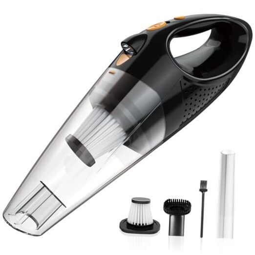 Cordless Handheld Vacuum Cleaner High Power with 2 Filters for Car and Home in Orange-image