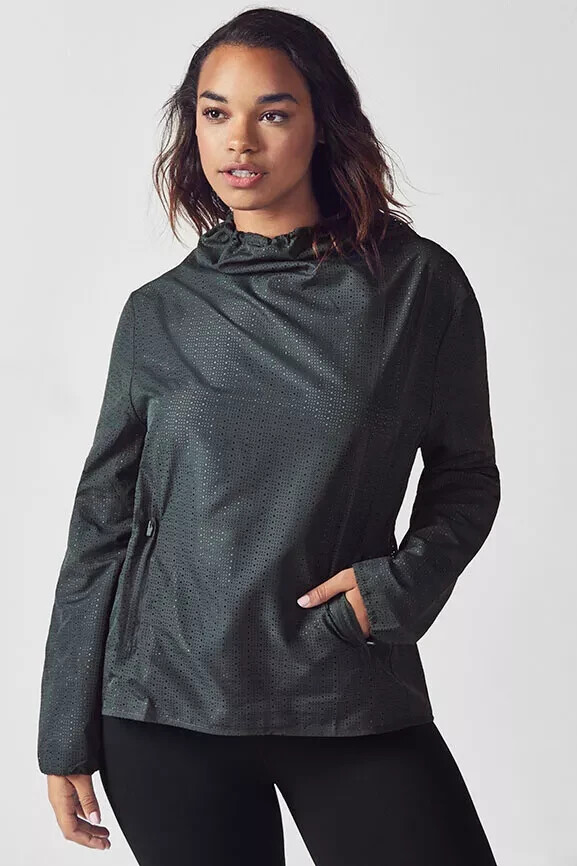 Fabletics Liora Perforated Mock Neck Jacket Size … - image 1