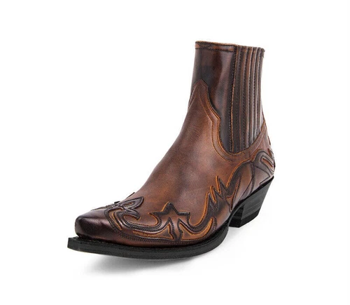 Klassische, Bestickte Western-Cowboystiefel Für Herren Mit Runder Zehenpartie - Bild 21 von 27