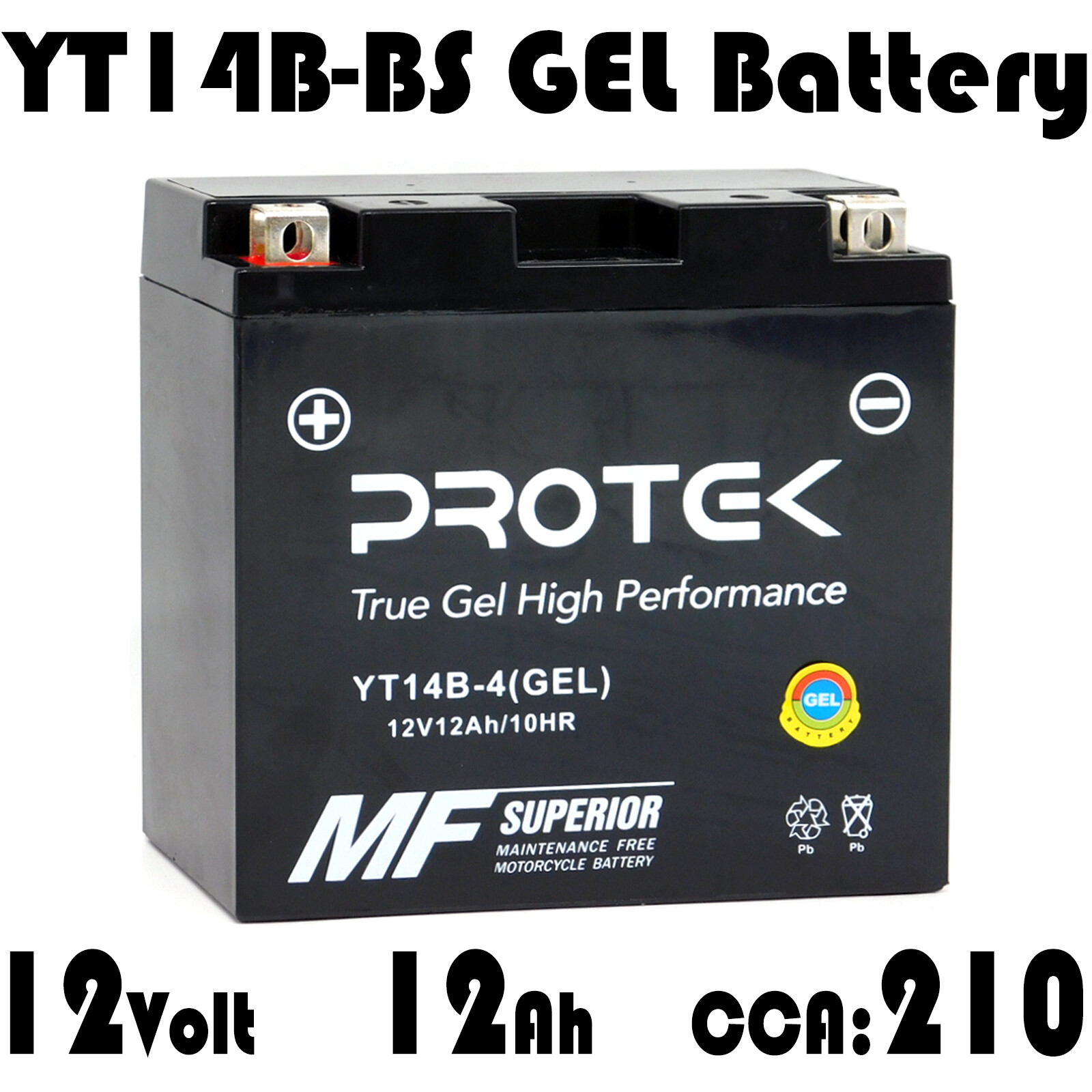 Ft14b-4 Batteria Fulbat A Gel 12v 12ah Moto Scooter Quad Cross Yt14b-4