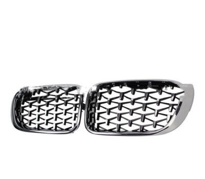 Diamond Style Sliver Meteor Front Center Grille For 2011-2018 BMW X3 X4 F25 F26
