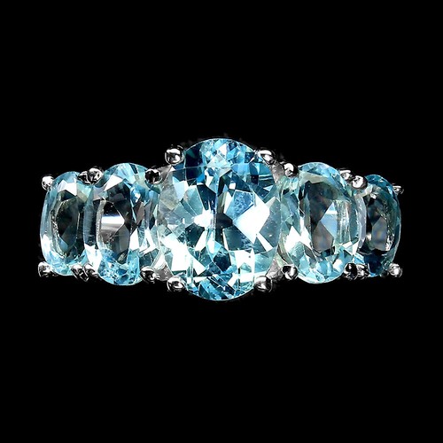925 Sterling Silver Ring Oval Sky Blue Topaz 9x7mm Gemstone Jewelry 8 ...