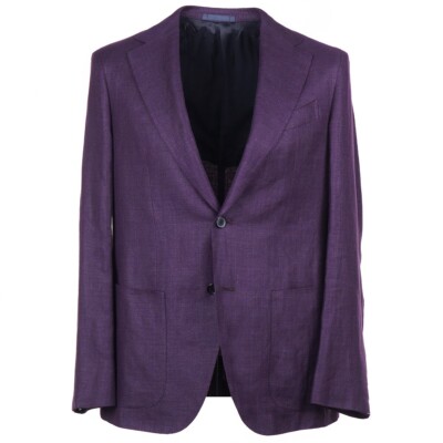 Caruso 'Aida' Soft-Constructed Plum Purple Wool-Linen Sport Coat 40R (Eu 50) NWT