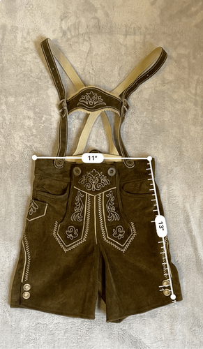 Children Costume Austrian Lederhosen Tirolean Shorts Leather Octoberfest - Picture 4 of 8