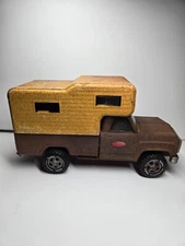 Vintage 1974 Tonka Dodge Pick Up Truck Camper, Pressed Steel Toy Vehicle, Red -b