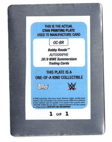 Bobby Roode 2019 Topps WWE Summerslam Autograph Card Printing Plate Auto 1/1 - Picture 2 of 2