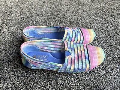 Skechers Bobs Plush Sunset Feels Memory Foam Rainbow Loafers Women's Size 7