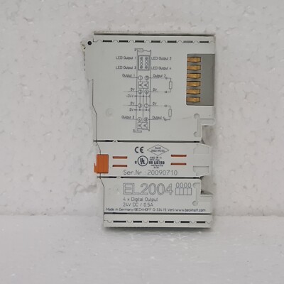 BECKHOFF EL2004 EtherCAT Terminal, 4-channel digital output, 24 V DC, 0.5 A