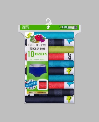 Boys' Assorted Colors Cotton Briefs - Comfortable Tag-Free 10 Pack for Toddler - Picture 3 of 4