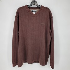 Columbia V-Neck Sweater Mens XL Brown Long Sleeve