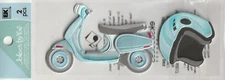 Vintage Jolee's by You 3-D Stickers Euro SCOOTER & HELMET Fast FREE SHIP! 89247