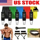 150LB 11Pcs Long Exercise Resistance Bands Set Pull Up For Men Women With Handle