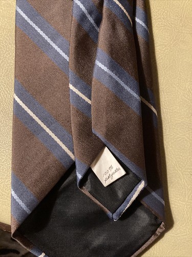 Wemlon wembley Mens Formal Necktie 56"Lx3"W Brown Stripe Multicolor Neck Tie - Picture 7 of 7