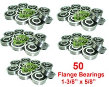 50 FLANGE BEARINGS, 1-3/8" X 5/8", GO KARTS, SCOOTERS, 4X4, TOYS, LAWNMOWERS