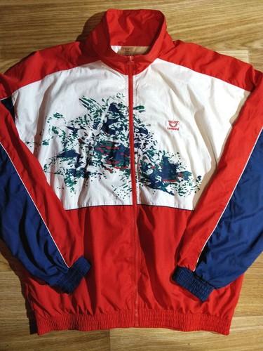 Top Vintage Leopardo años 90 Chaqueta De Chándal Para Hombre Entrenamiento  Multi Color Rojo Hype | eBay