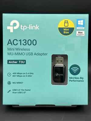 TP-LINK AC1300 Archer T3U Mini WiFi Mu-Mimo USB Adapter NEWopen Box! SHIPS FREE