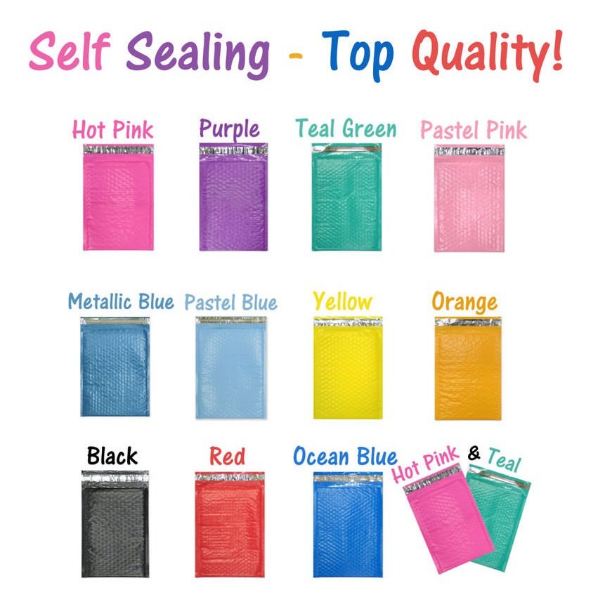 Teal 8.5X12 Inch Poly Bubble Mailers #2 |Self Seal Padded - Foto 7