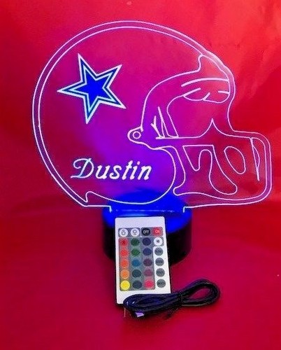 Dallas Cowboys Leuchtleuchte Lampe LED mit Fernbedienung und personalisierter Lampe - Bild 12 von 12