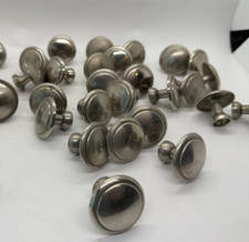 Drawer Cabinet Pull Knobs Lot of 31 Polished Steel Silver Colored Home Kitchen