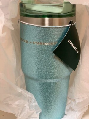 Starbucks STANLEY Cup Japan Holiday 2023 Tumbler Glitter Mint 16