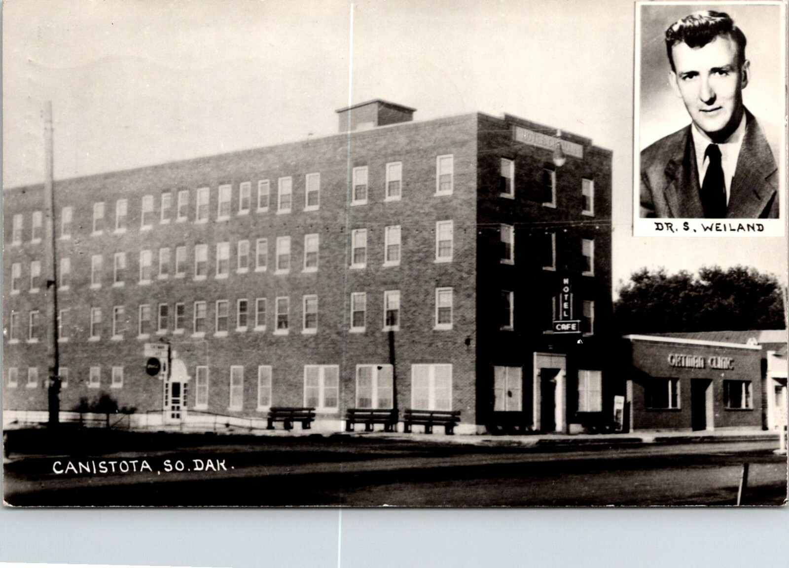 Canistota, South Dakota; Dr S Weiland; Clinic; Hotel RPPC 1953 Postcard G6 eBay