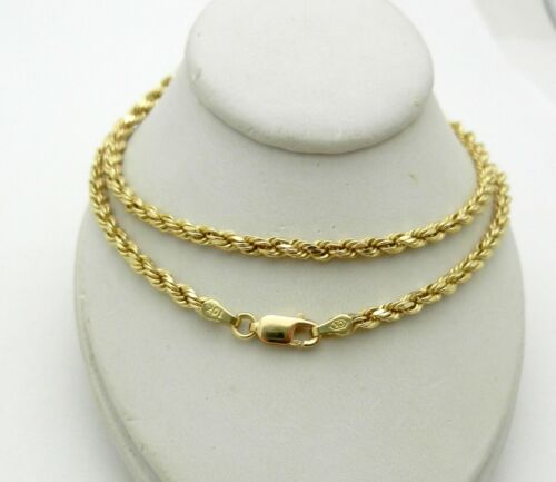 Hollow ROPE Style Chain Necklace 24" long 6.2gr of 10k Gold Very Impressive! - Picture 1 of 4