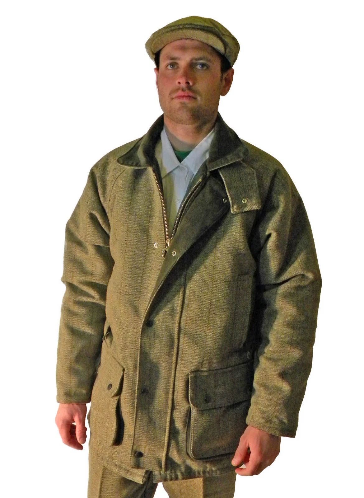 Campbell Cooper Mens Tweed Shooting Fishing Riding Hunting Jacket Coat Green New