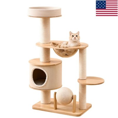 Cat Jumping Pla tformWear Resist Handwoven Tower Baskets Breathable for Pet Gift