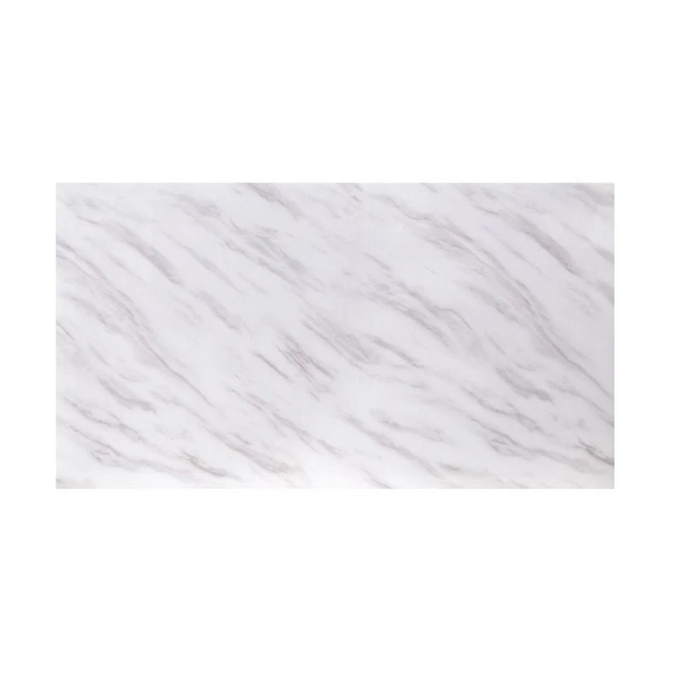 Mesa de centro ACME Zander en mármol sintético estampado blanco y acabado plateado espejado Foto 3 de 4