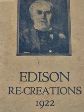 1922 Edison Re-Creations Phonograph Catalog – Vintage Record Booklet Ephemera