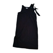 Free Assembly Women's Dress Black Midi Asymmetrical Tie Shoulder