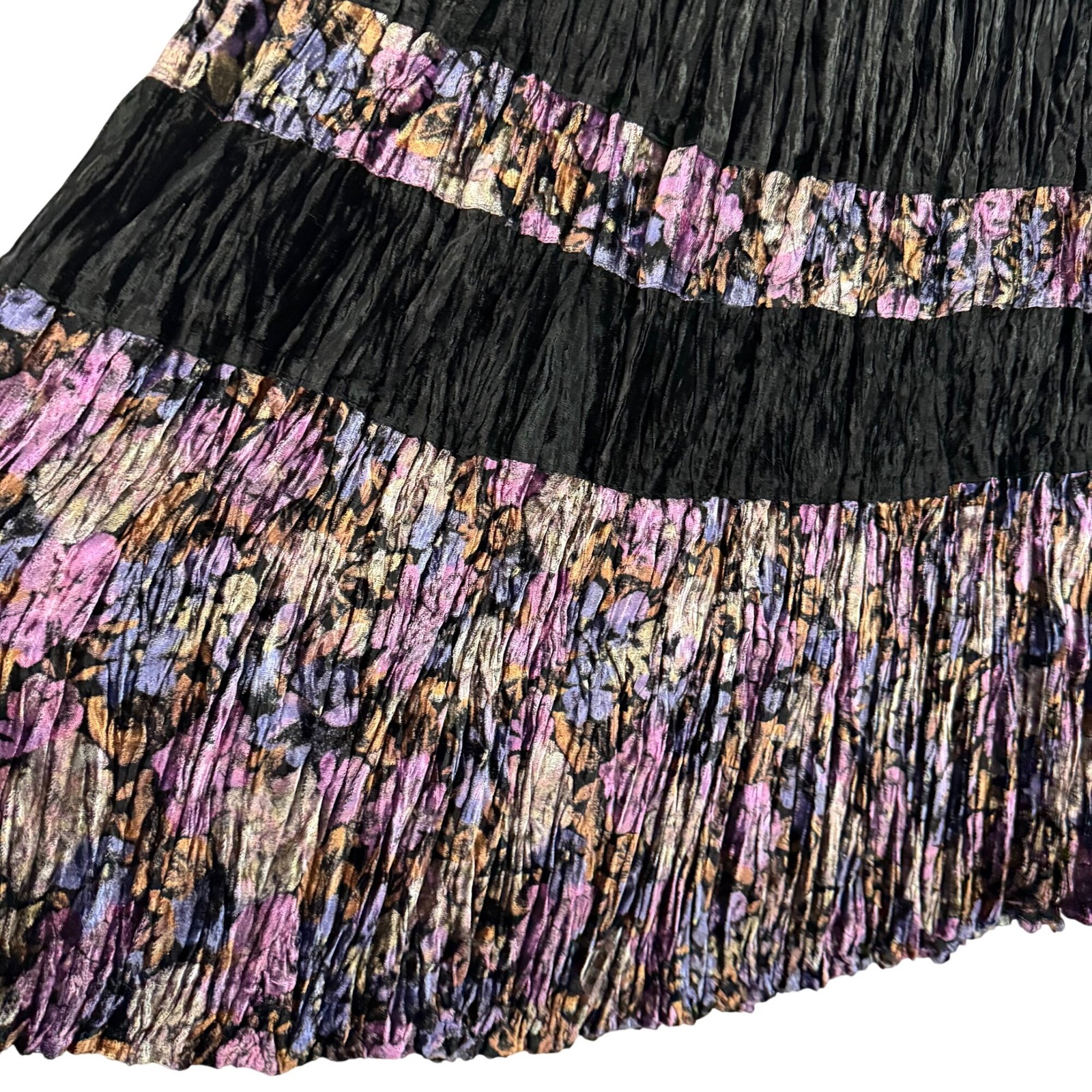 VTG Hairston Roberson Ropa Black Purple Velvet 2 PC Jacket Skirt Set Womens Smal image 8