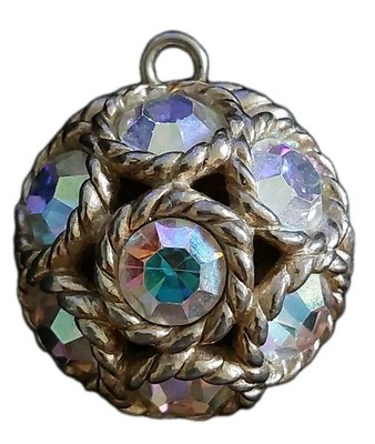 Vintage 1960's Sara Coventry Aurora Borealis Disco Dancing Magic  Ball Pendant