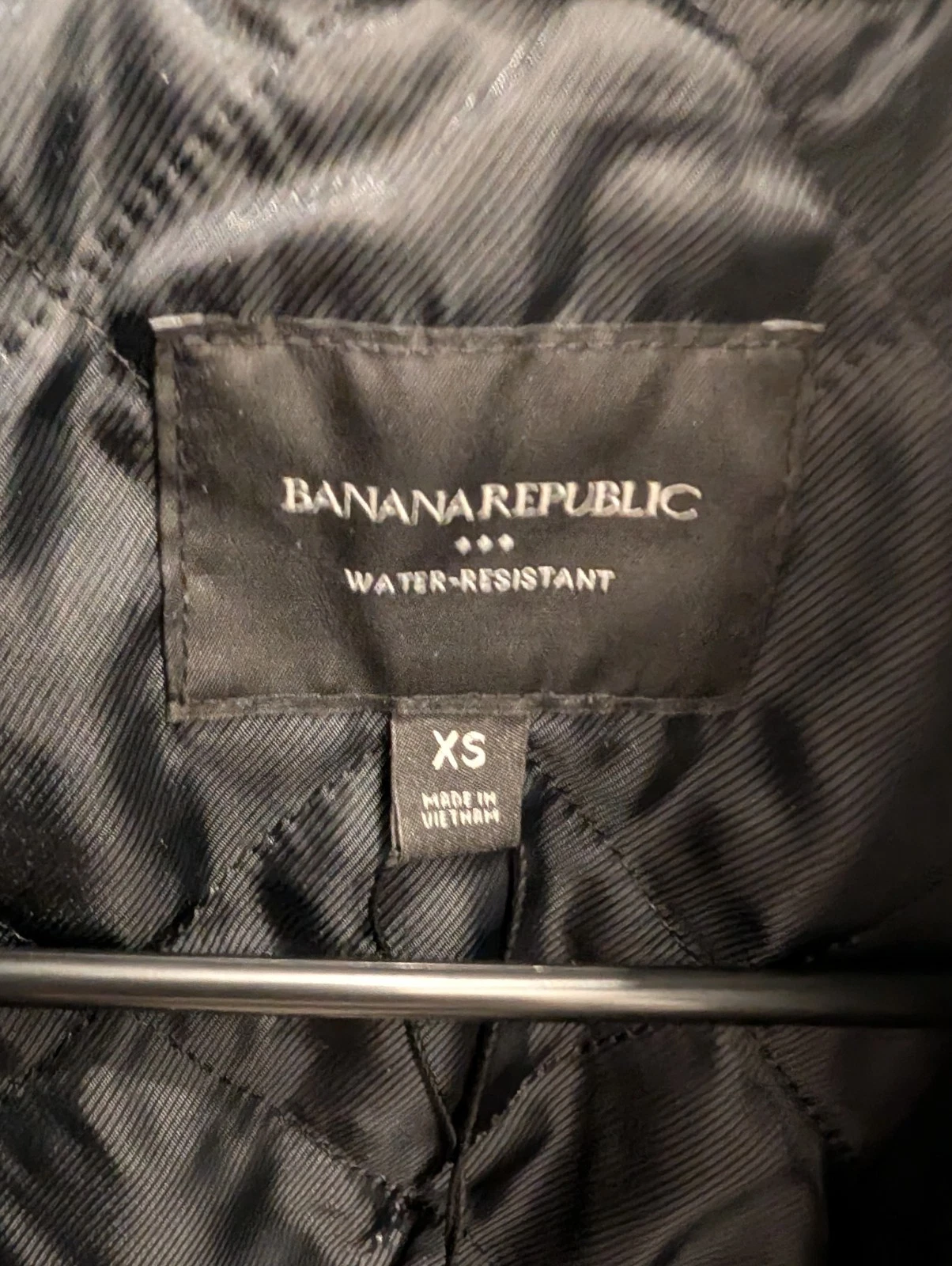 Banana Republic Men’s Water-Resistant Hooded Parka, Black XS Zip/Button - product detail image 3