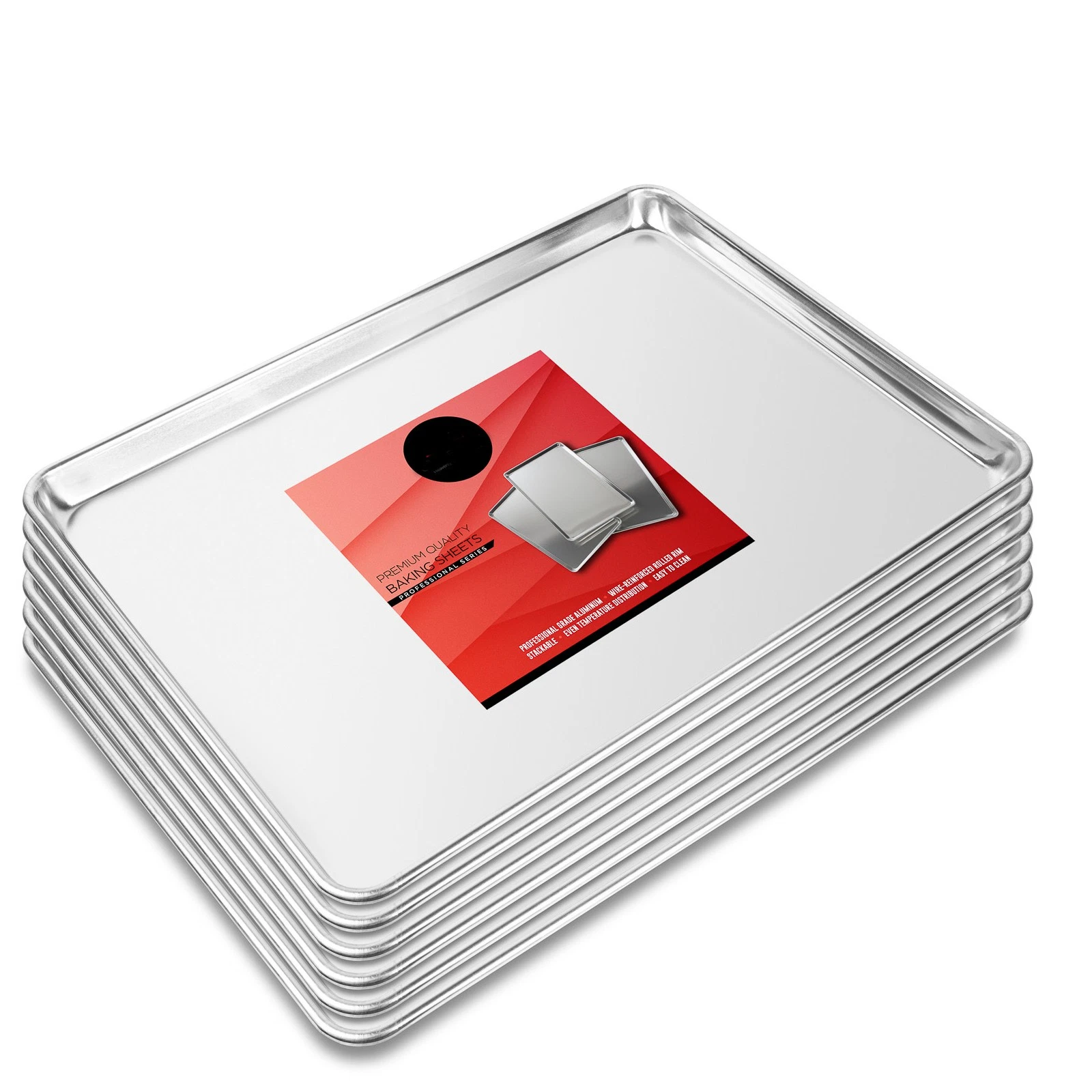 6 Pack - 15" x 21" Cookie Baking Sheets Aluminum Jelly Roll Trays Quarter Sheet
Opens in a new windo