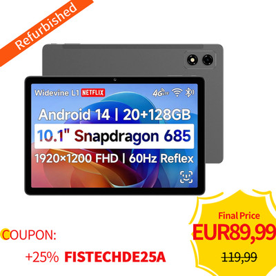 BNCF 10,1in Snapdragon 685 Android 14 Tablet FHD IPS 60Hz 20GB+128GB 4G LTE