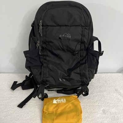 REI Co-op Trail 25 Backpack Black Day Hiking Pack With Rain Cover Rain Cover 4XL