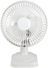 Status Desk Fan, 6 Inch Portable Fan, 2 Speed Adjustable, White