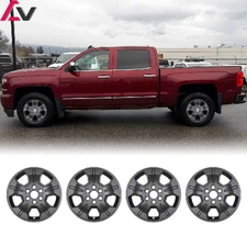 4Pcs/set 18''Wheel Rim Cover Hubcaps For2014-18 Chevy Silverado 1500 Matte Black